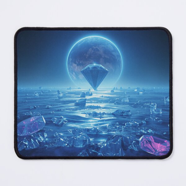 Item preview, Infinite Crystal Ocean Surreal Sci-Fi Fantasy Landscape designed and sold by Luminous Wilds.