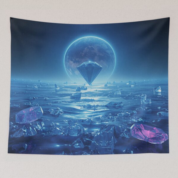 Item preview, Infinite Crystal Ocean Surreal Sci-Fi Fantasy Landscape designed and sold by Luminous Wilds.