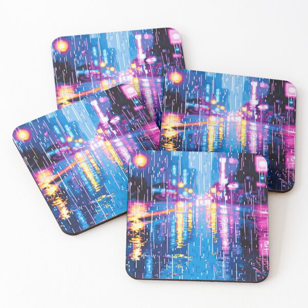 Item preview, Pixelated Rain  Lo-Fi Cyberpunk & Retro Gaming  designed and sold by BoxofMoments.