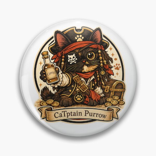 Item preview, Captain Purrow Cute Pirate Cat Chibi Kawaii designed and sold by Furry-Tales-Co.