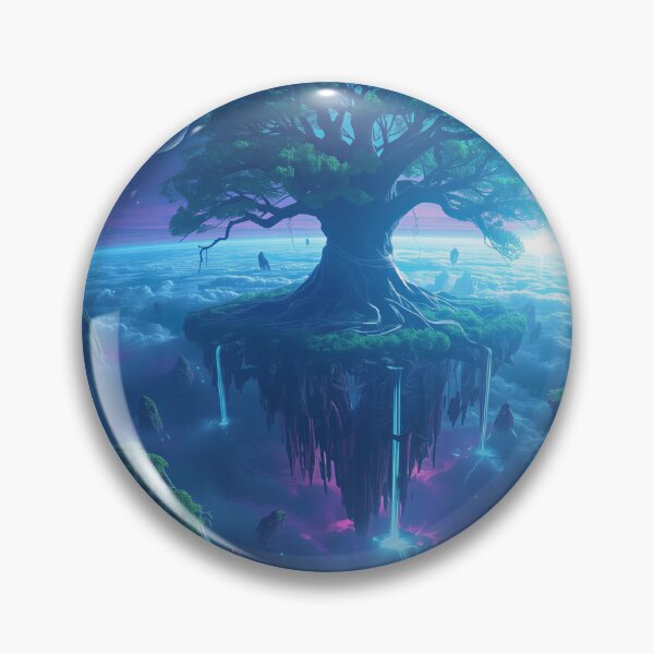 Item preview, World Tree Floating Islands Fantasy Alien Landscape designed and sold by Luminous Wilds.