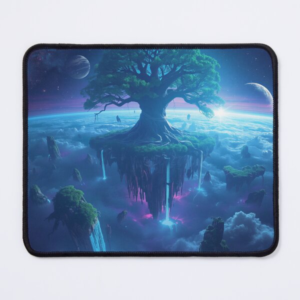 Item preview, World Tree Floating Islands Fantasy Alien Landscape designed and sold by Luminous Wilds.