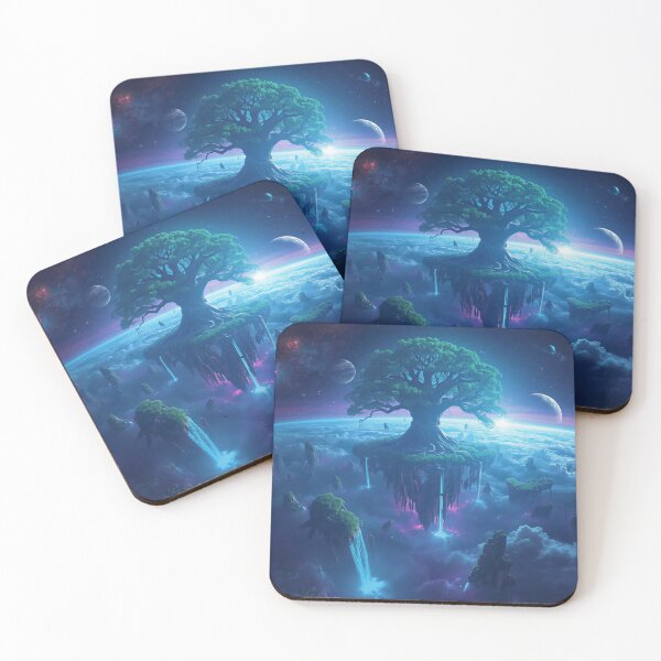 Item preview, World Tree Floating Islands Fantasy Alien Landscape designed and sold by Luminous Wilds.
