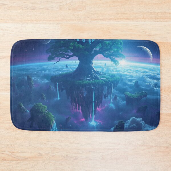 Item preview, World Tree Floating Islands Fantasy Alien Landscape designed and sold by Luminous Wilds.