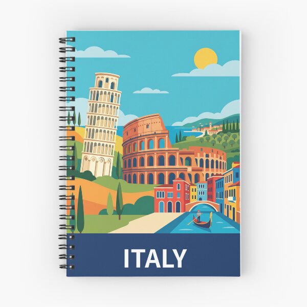 Item preview, Italy Travel Poster - Flat Retro Art Print designed and sold by cocakoki.
