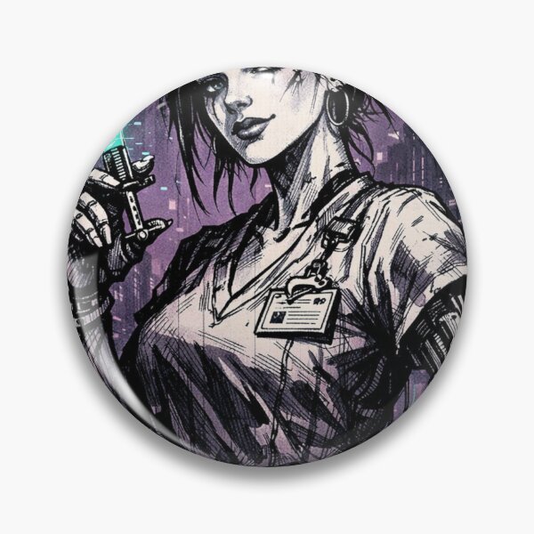Item preview, Gothic Cyberpunk Nurse Dark Art Print designed and sold by CosyCush.