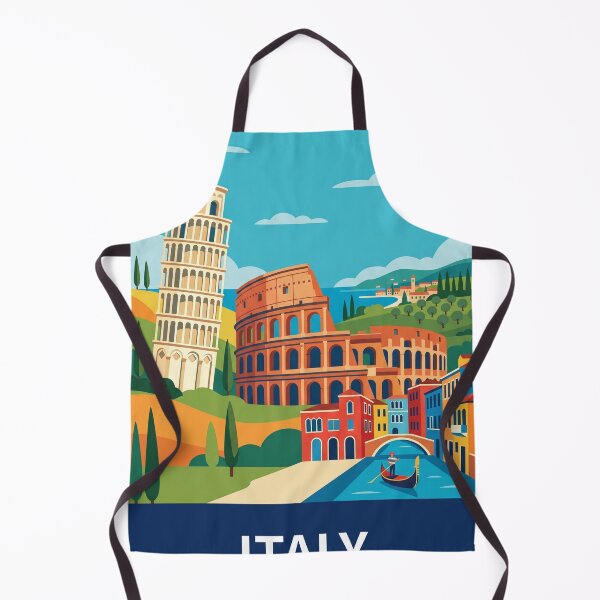Item preview, Italy Travel Poster - Flat Retro Art Print designed and sold by cocakoki.