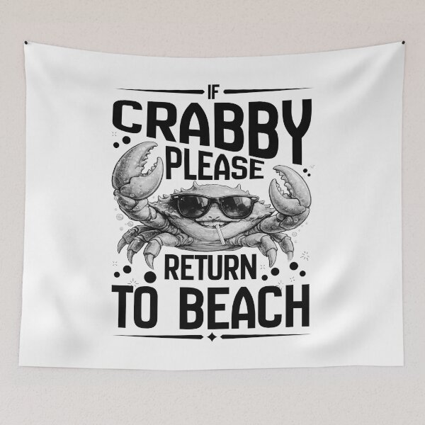 Item preview, If Crabby Please Return To The Beach Funny Coastal Crab Lover Summer Vacation T-Shirt designed and sold by Teetreasure2.