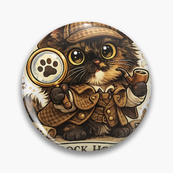 Item preview, Pawlock Holmes Detective Cat — The Game Is A-Paw designed and sold by Furry-Tales-Co.