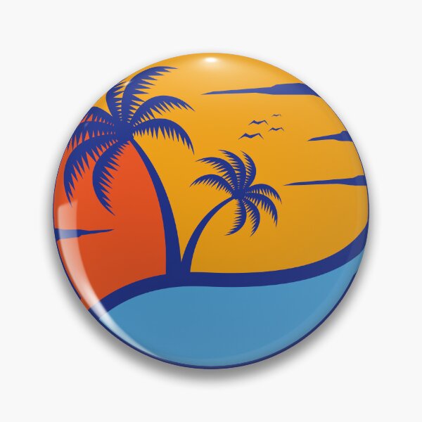 Item preview, Retro Summer Sunset Circle Palm Trees Tropical Beach designed and sold by SolutionsArt.