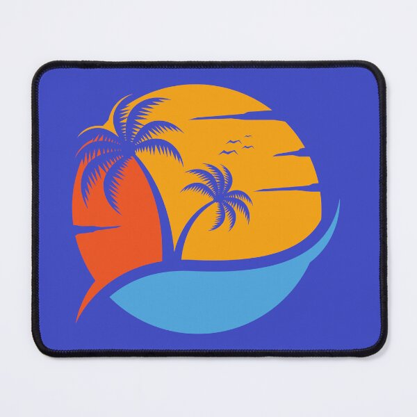 Item preview, Retro Summer Sunset Circle Palm Trees Tropical Beach designed and sold by SolutionsArt.