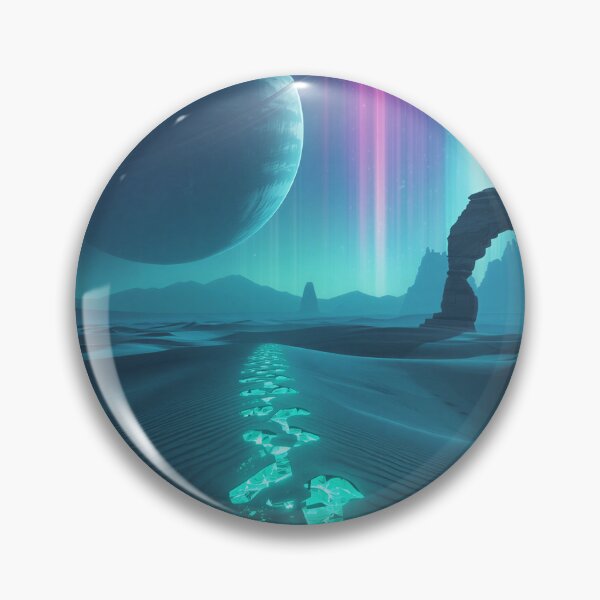 Item preview, Aurora Ring Desert Sci-Fi Fantasy Alien Landscape designed and sold by Luminous Wilds.
