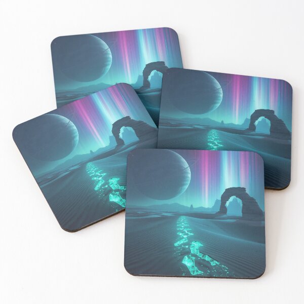 Item preview, Aurora Ring Desert Sci-Fi Fantasy Alien Landscape designed and sold by Luminous Wilds.