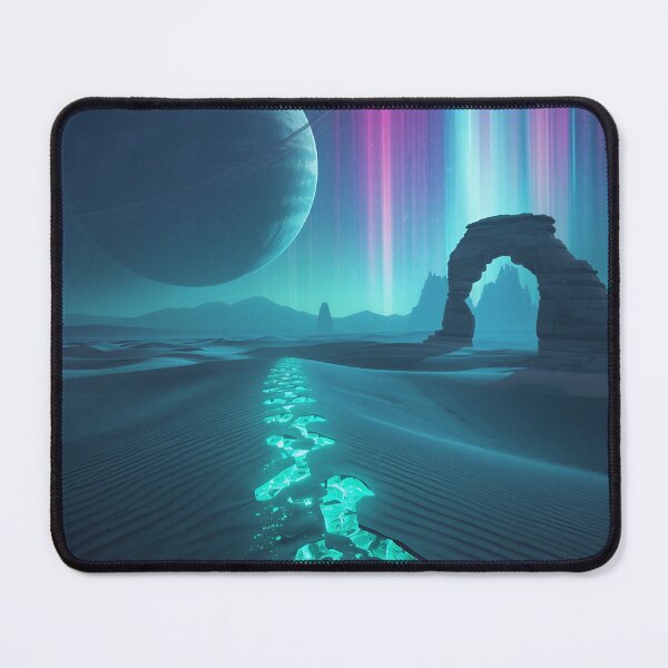 Item preview, Aurora Ring Desert Sci-Fi Fantasy Alien Landscape designed and sold by Luminous Wilds.