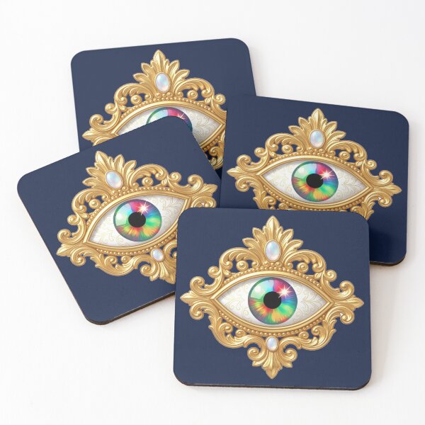 Item preview, Rainbow Eye Gold Baroque Emblem designed and sold by TheUnveiledEye.