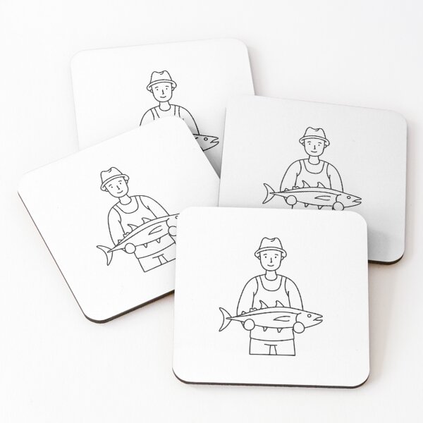 Item preview, Fisherman Holding Fresh Tuna Fish designed and sold by rasagamastore.