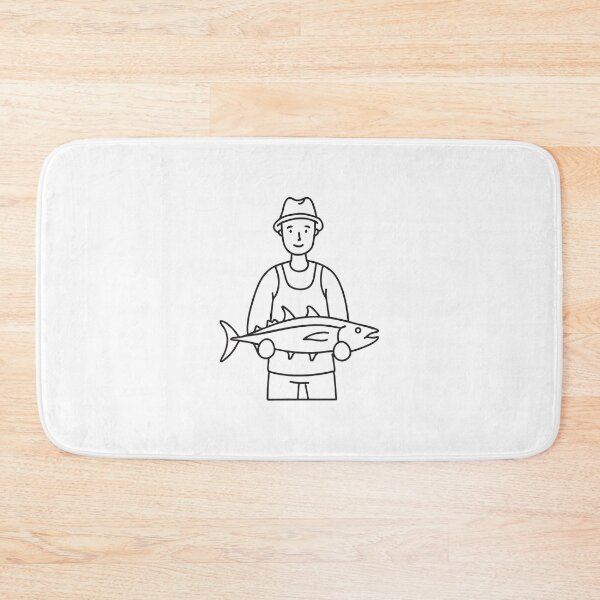 Item preview, Fisherman Holding Fresh Tuna Fish designed and sold by rasagamastore.