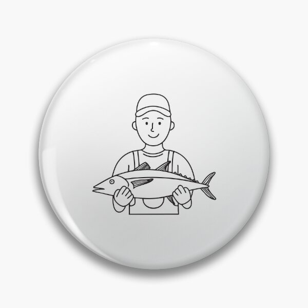 Item preview, Fisherman Wearing Gloves Holding Tuna designed and sold by rasagamastore.