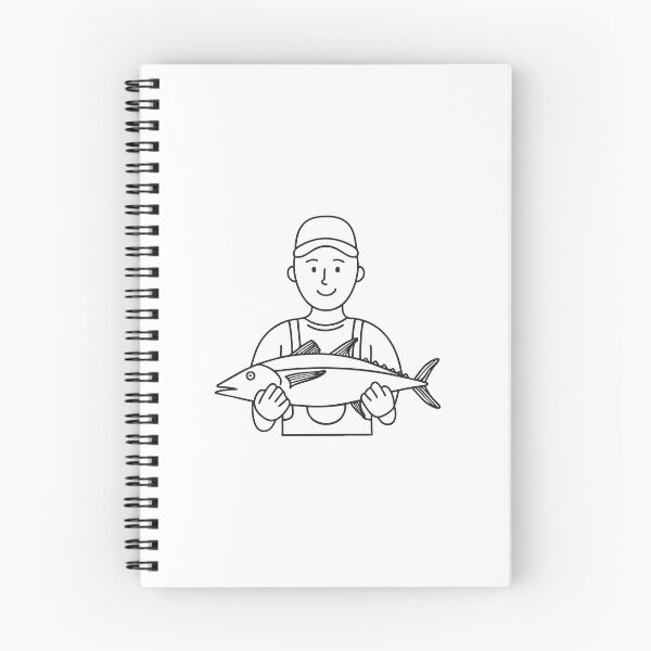 Item preview, Fisherman Wearing Gloves Holding Tuna designed and sold by rasagamastore.