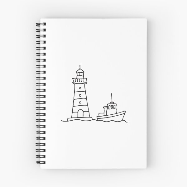 Item preview, Tugboat Beside Small Coastal Lighthouse designed and sold by rasagamastore.