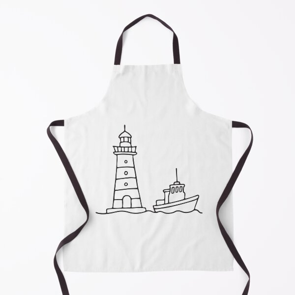 Item preview, Tugboat Beside Small Coastal Lighthouse designed and sold by rasagamastore.