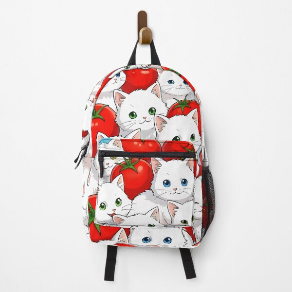 Item preview, White Kittens and Tomatoes – Cute Cat Pattern Aesthetic designed and sold by EmeraldeaArt.
