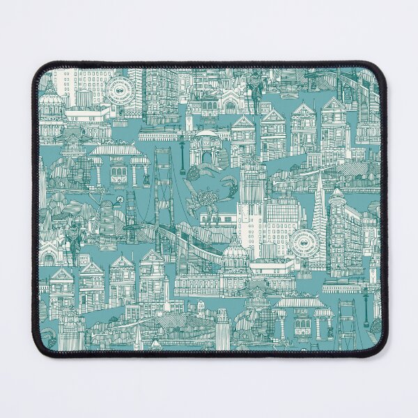 Item preview, San Francisco toile viridian turquoise blue designed and sold by scrummy.