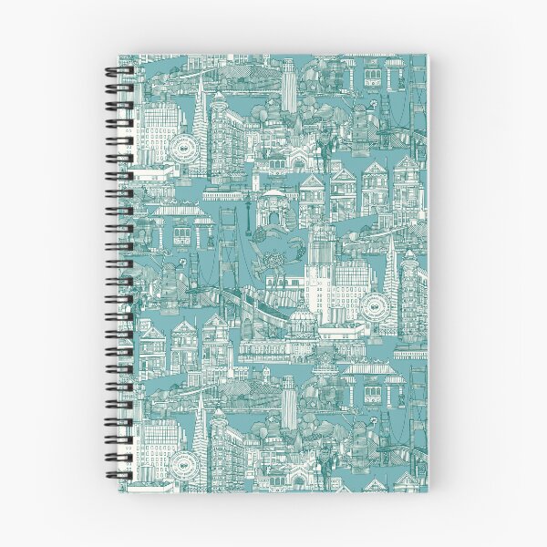 Item preview, San Francisco toile viridian turquoise blue designed and sold by scrummy.