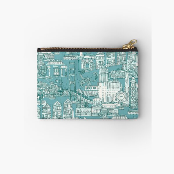Item preview, San Francisco toile viridian turquoise blue designed and sold by scrummy.