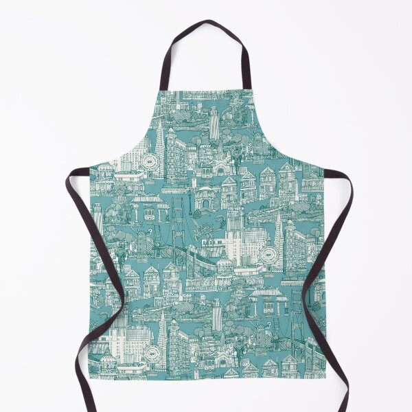 Item preview, San Francisco toile viridian turquoise blue designed and sold by scrummy.