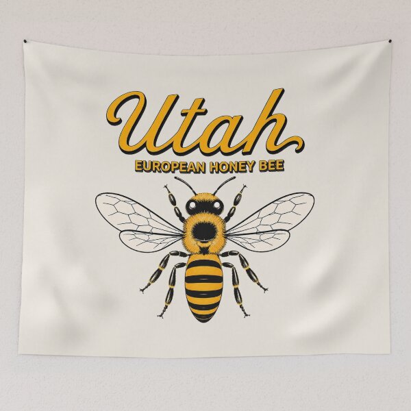 Item preview, Utah European Honey Bee – State Insect Art Print designed and sold by The-Drip-Studio.