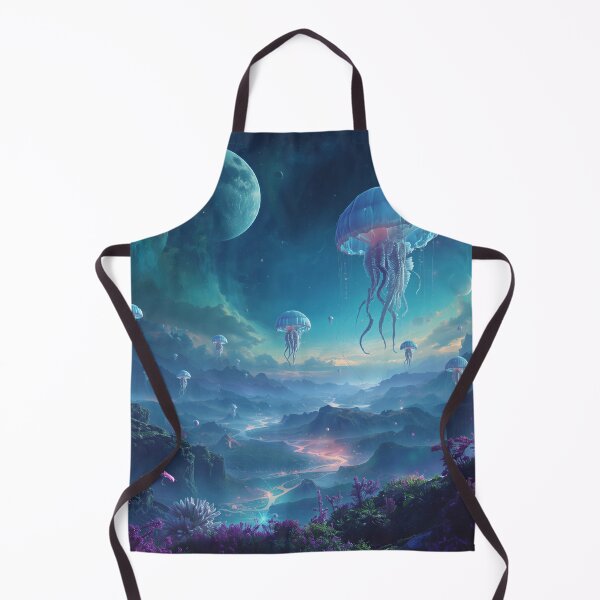 Item preview, Floating Jellyfish Kingdom Bioluminescent Alien Landscape designed and sold by Luminous Wilds.
