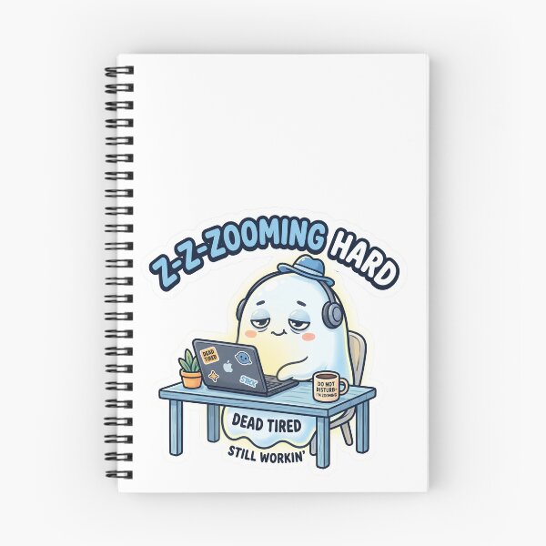 Item preview, Z-Zooming Hard – Dead Tired Still Workin' Ghost Sticker designed and sold by CuteRage.