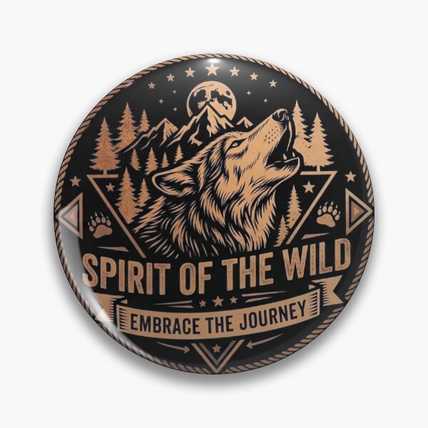 Item preview, Spirit of the Wild Howling Wolf Vintage Emblem designed and sold by Munib320.