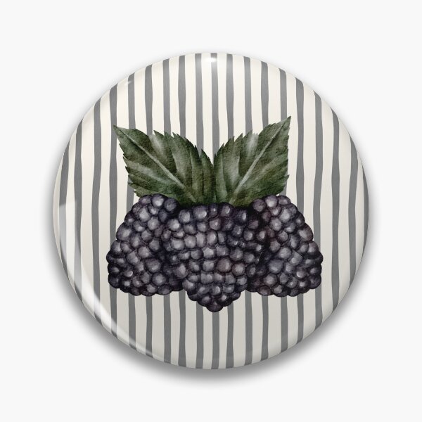 Item preview, ​Watercolor Blackberry Bunch on Striped Background designed and sold by HBBS DESIGNS.