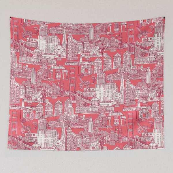 Item preview, San Francisco toile viva magenta rose pink designed and sold by scrummy.
