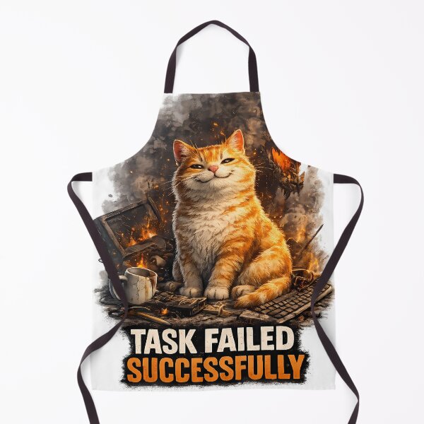 Item preview, Task Failed Successfully Funny Cat T-Shirt designed and sold by RebelVibeX.