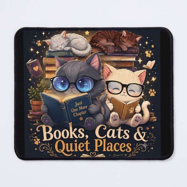 Item preview, Books Cats & Quiet Places - Cute Cats While Reading designed and sold by thirtyonestars.