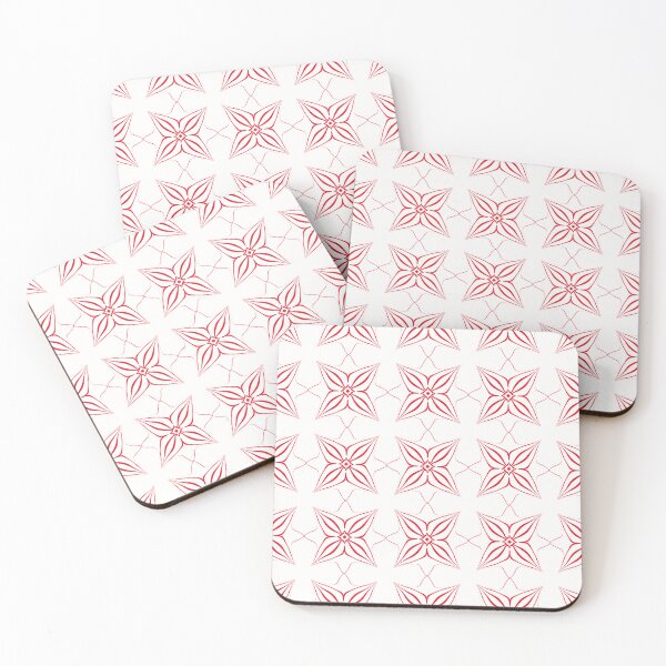 Item preview, ⁠Red Minimalist Four Petal Flower Pattern⁠ designed and sold by Nicha Studio.