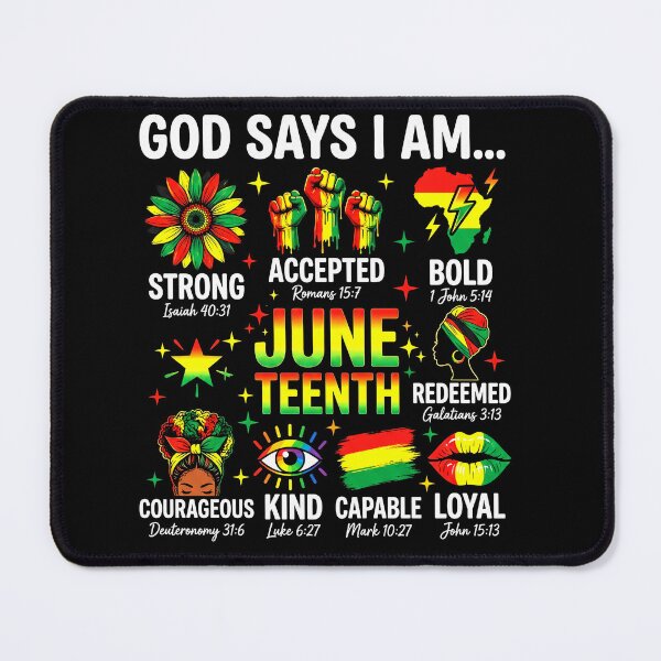 Item preview, God Says I Am Juneteenth Christian Black History Pride designed and sold by ArcaneArtistry.