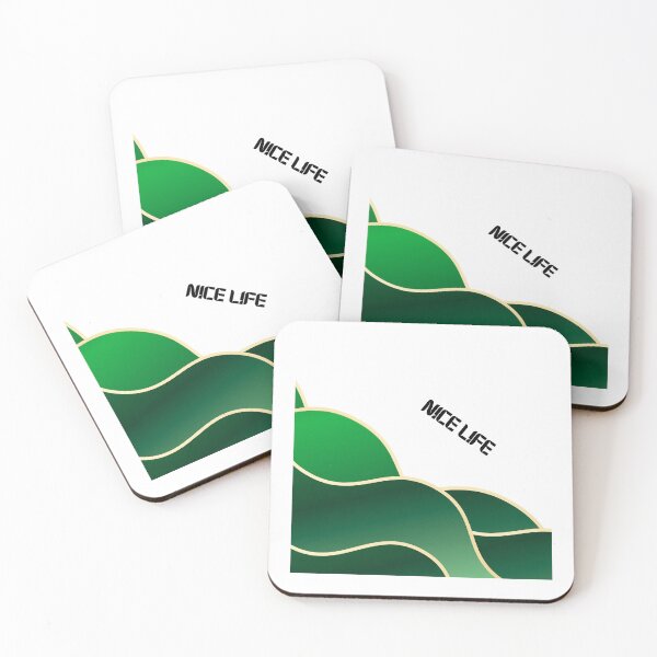Item preview, Nice Life – Abstract Wave Art Dark Forest Green designed and sold by N0irNest.
