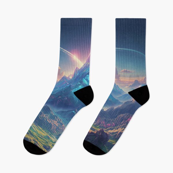 Item preview, Prism Mountains Surreal Sci-Fi Fantasy Landscape designed and sold by Luminous Wilds.