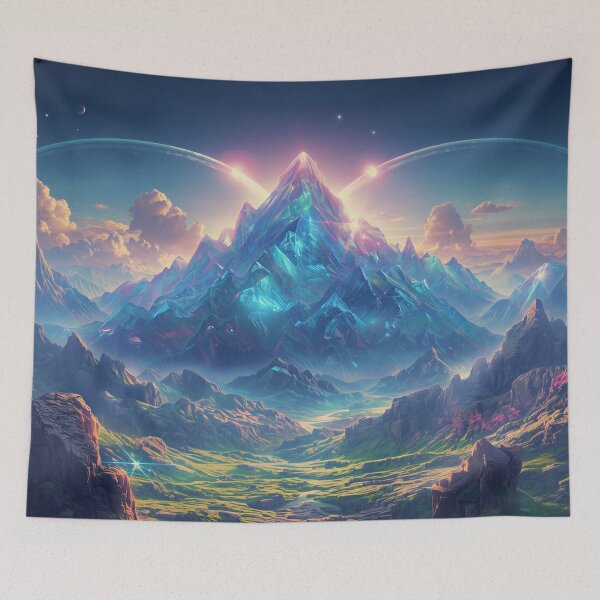 Item preview, Prism Mountains Surreal Sci-Fi Fantasy Landscape designed and sold by Luminous Wilds.