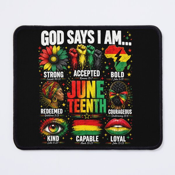 Item preview, God Says I Am Juneteenth Christian Black History Pride designed and sold by ArcaneArtistry.