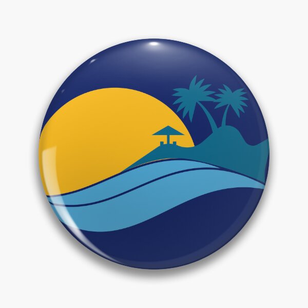 Item preview, Summer Sunset Island Circle Yellow Sun Ocean Waves Beach designed and sold by SolutionsArt.