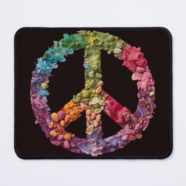 Item preview, Earthy Botanical Peace Sign - Boho Crystal & Nature Texture designed and sold by Melian Vintage.