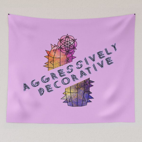 Item preview, Geometric Cactus with Aggressively Decorative Quote designed and sold by GraphicComet.