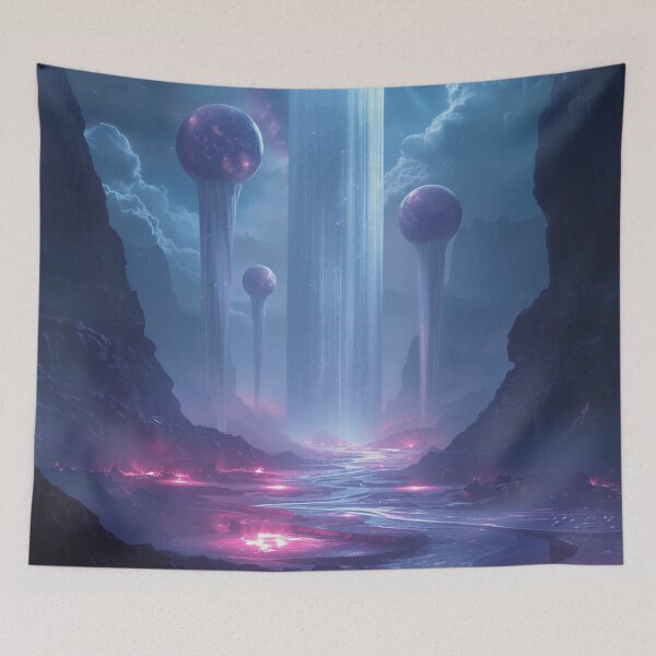 Item preview, Starlight Waterfalls Celestial Fantasy Alien Landscape designed and sold by Luminous Wilds.
