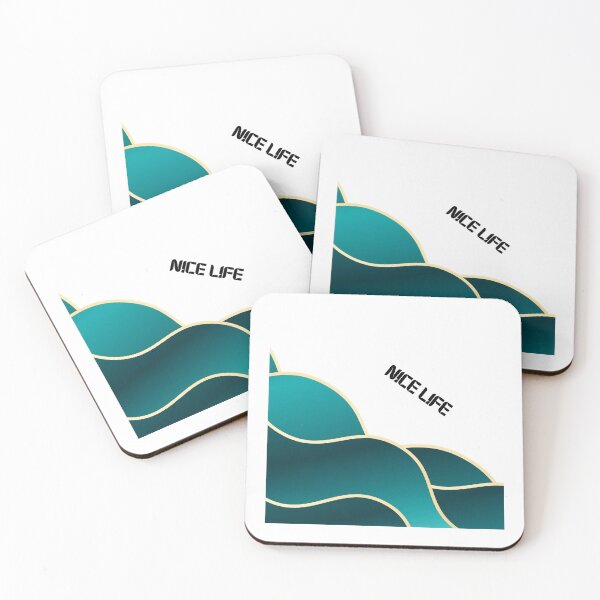 Item preview, Nice Life – Abstract Wave Art Teal Turquoise designed and sold by N0irNest.