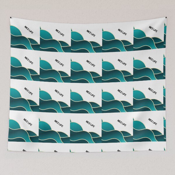 Item preview, Nice Life – Abstract Wave Art Teal Turquoise designed and sold by N0irNest.